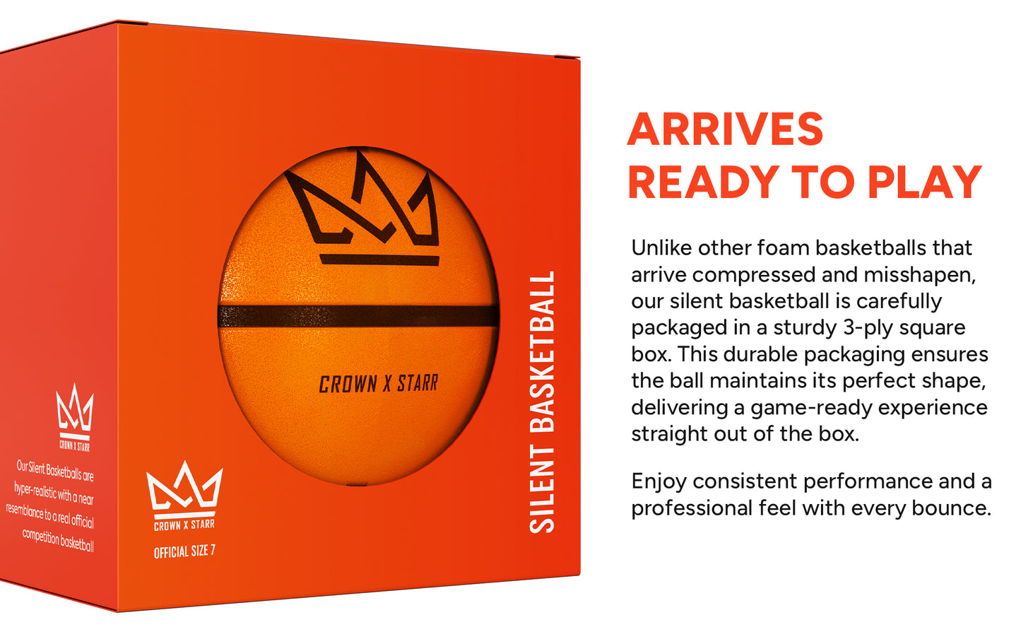 Silent Basketball Size 7 (Pro) – Airless Grooved Foam Indoor Basketball